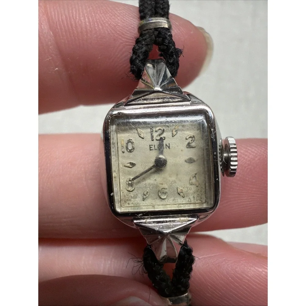 Broken Vintage Elgin Art Deco Tank Watch Lot Cocktail Ladies - For Parts